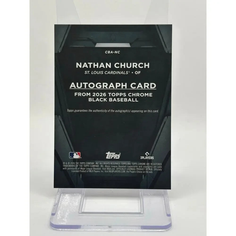 2026 Topps Chrome Black Nathan Church Rookie Orange Mini-Diamond Auto 23/25 SP